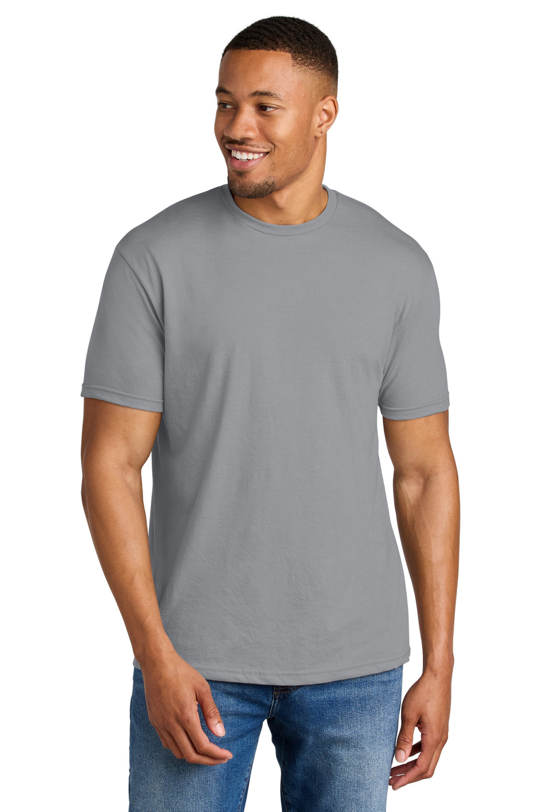 Front View of Cement Gildan Softstyle CVC Tee 64000CVC