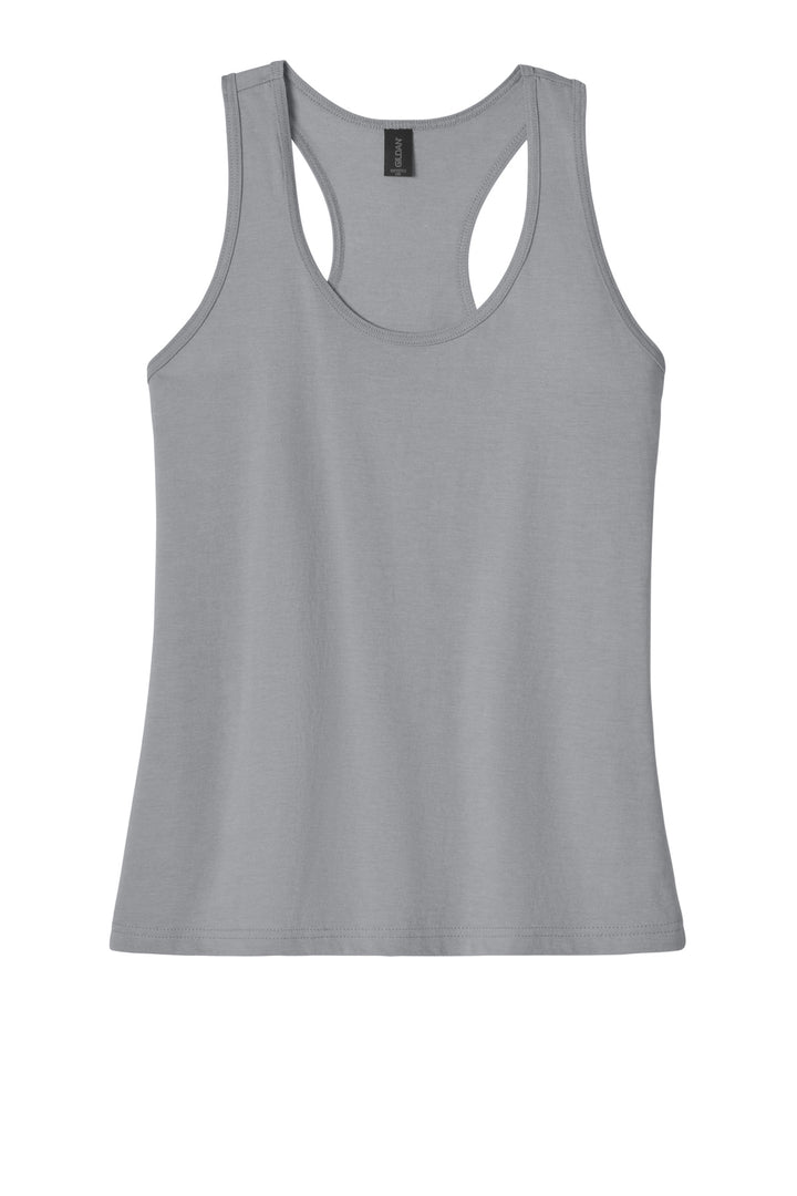 Front View of Cement Gildan Softstyle Women's CVC Racerback Tank 64220LCVC