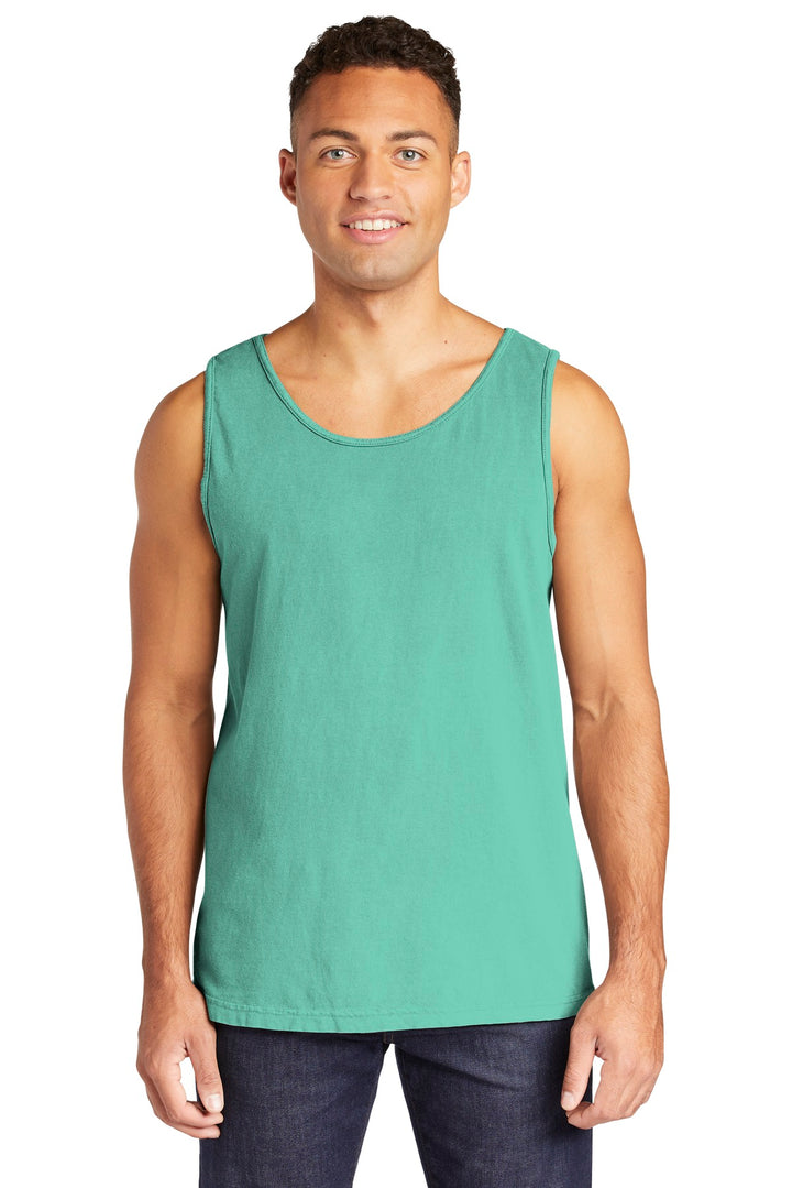 Front View of Chalky Mint COMFORT COLORS Heavyweight Ring Spun Tank Top. 9360