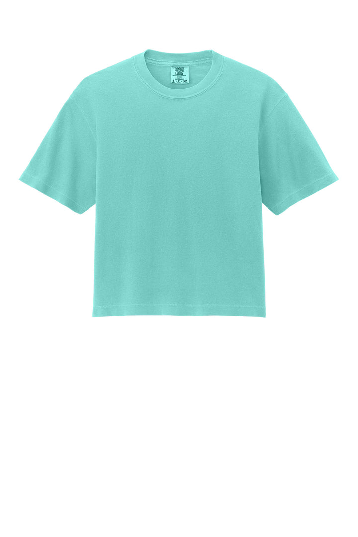 Front View of ChalkyMint Comfort Colors Women's Heavyweight Boxy Tee 3023CL