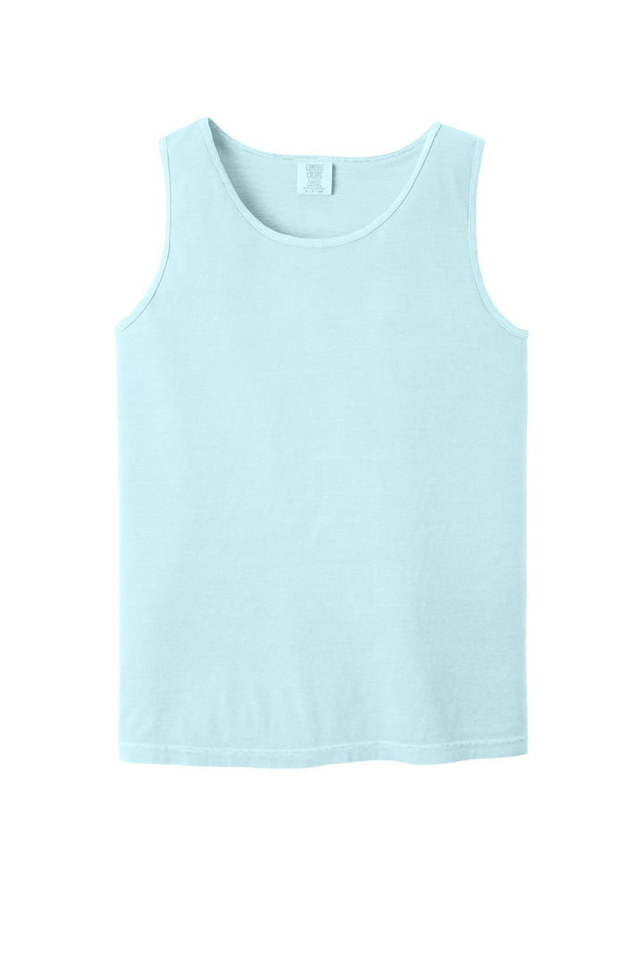 Front View of Chambray COMFORT COLORS Heavyweight Ring Spun Tank Top. 9360