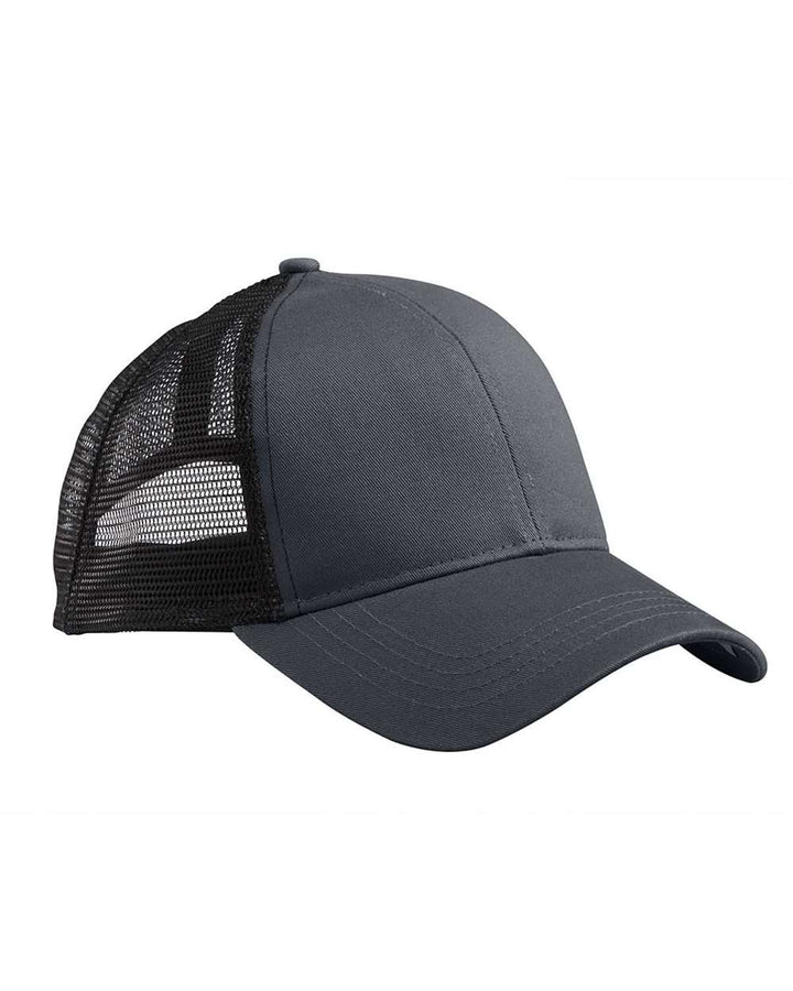 Front View of Charcoal/ Black Eco Trucker Cap - EC7070