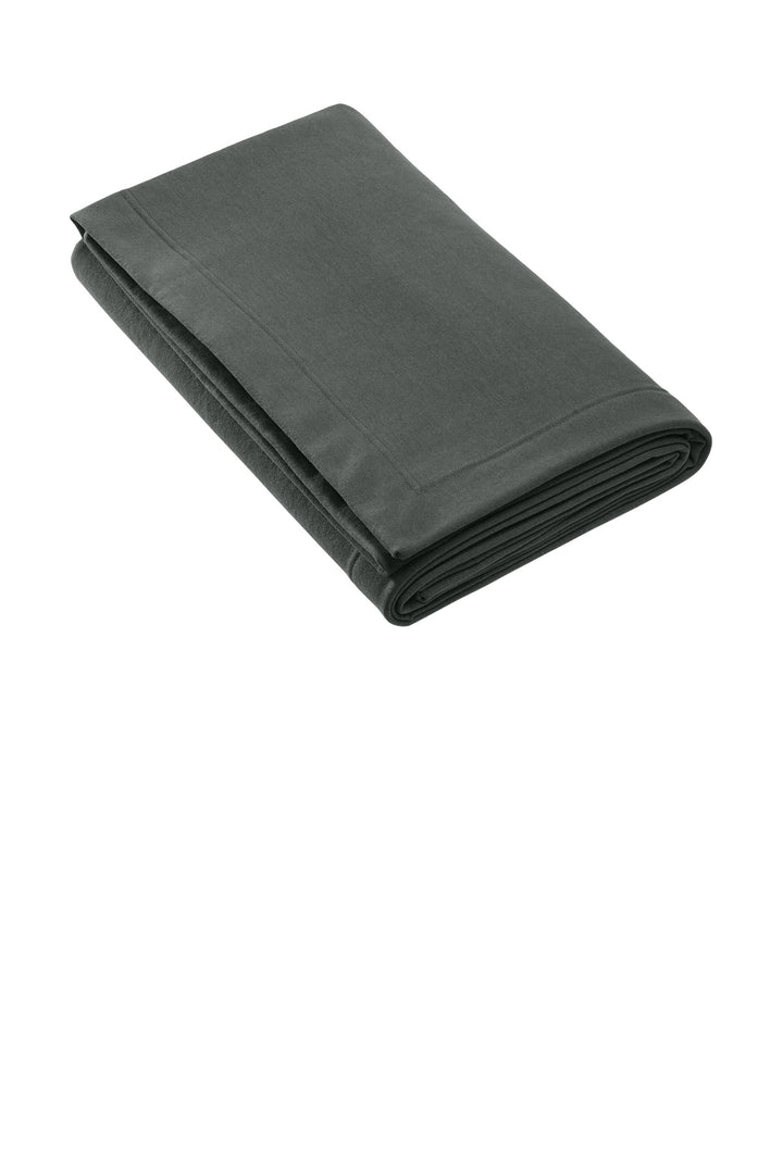 Front View of Charcoal Gildan Heavy Blend Fleece Stadium Blanket 18900