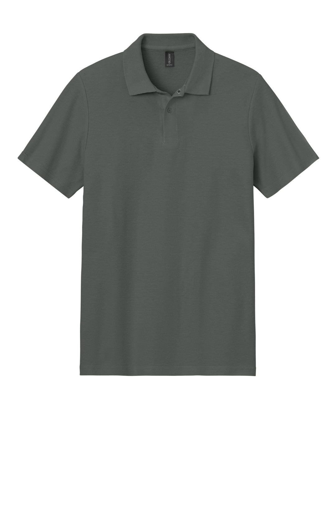 Front View of Charcoal Gildan Softstyle Pique Polo 64800