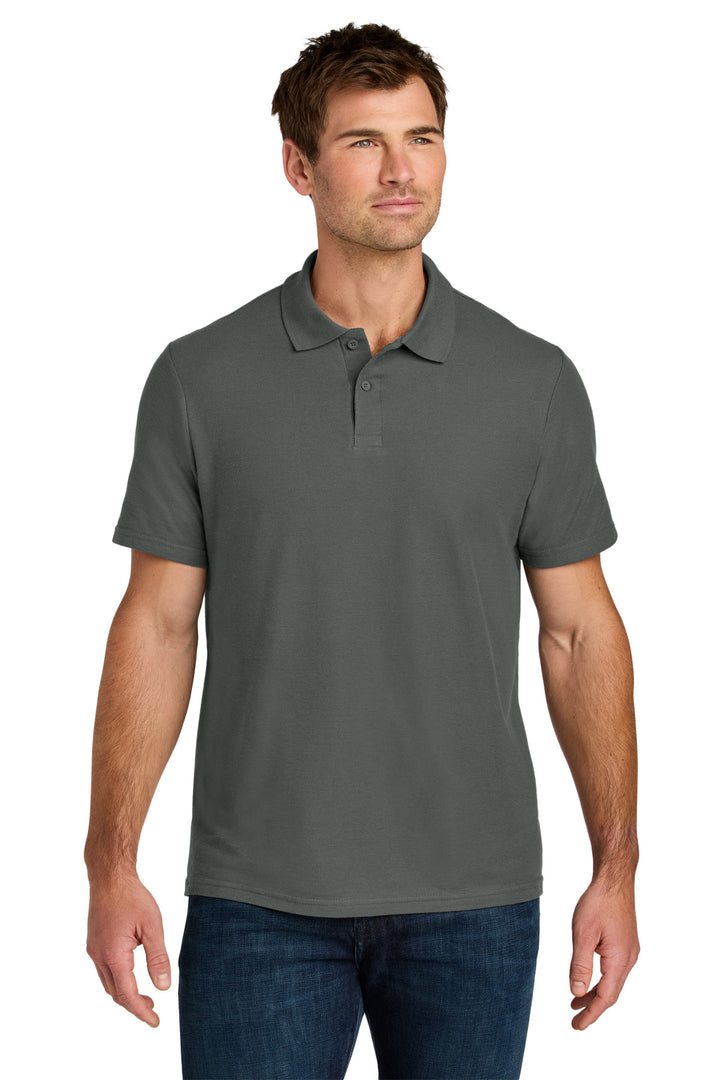 Front View of Charcoal Gildan Softstyle Pique Polo 64800
