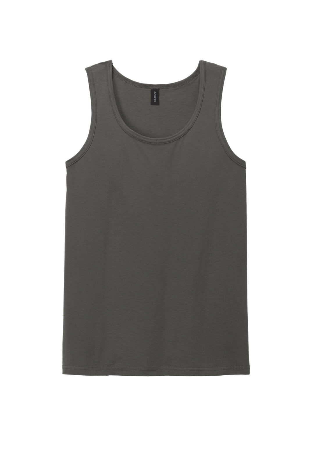 Front View of Charcoal Gildan Softstyle Tank Top 64200