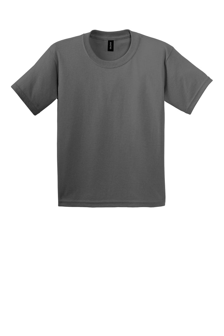 Front View of Charcoal Gildan - Youth Ultra Cotton 100% US Cotton T-Shirt. 2000B