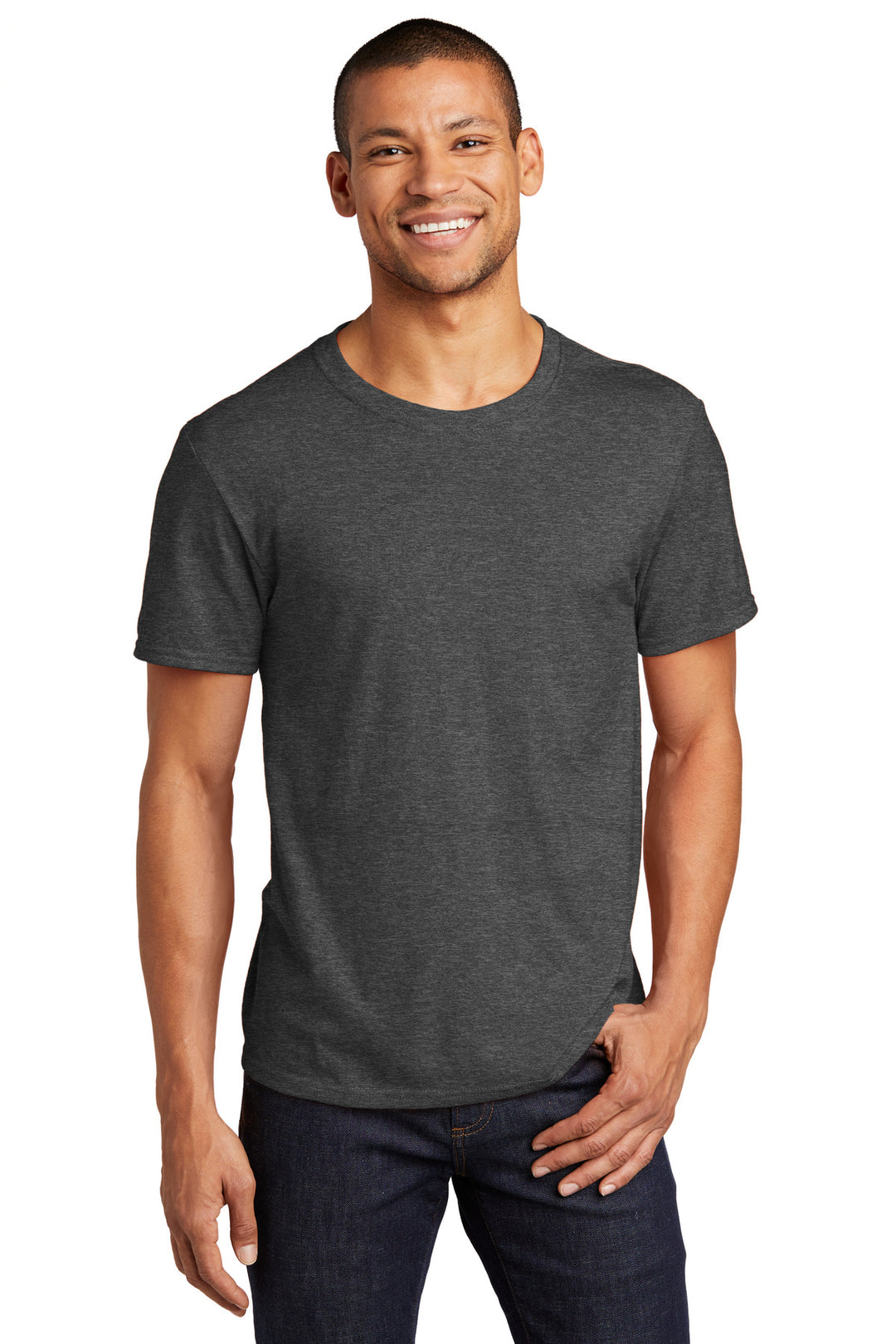 Front View of CharcoalHt Jerzees Premium Blend Ring Spun T-Shirt 560M