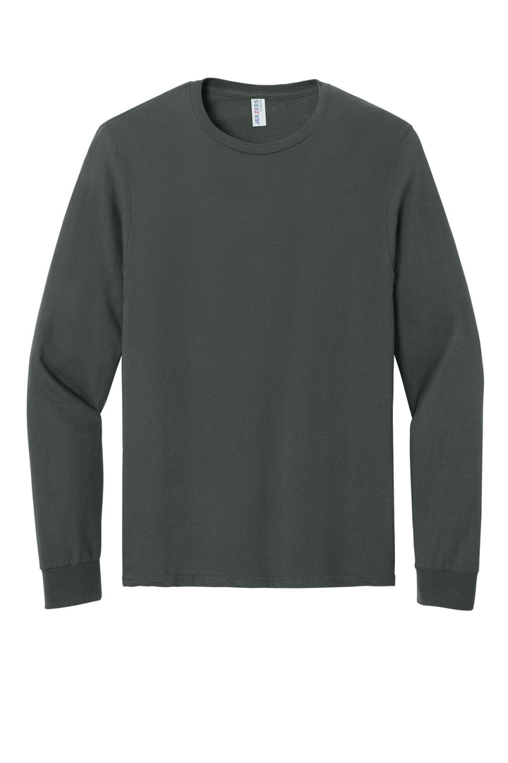 Front View of CharGrey Jerzees Classics Unisex Cotton Long Sleeve T-Shirt 363L