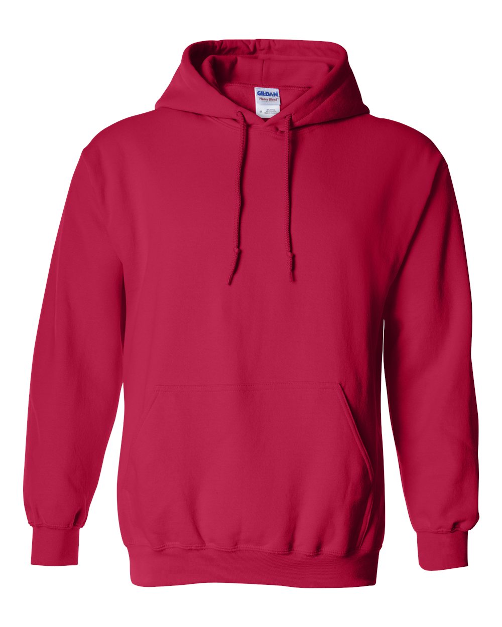 Front View of Cherry Red Heavy Blend™ Hooded Sweatshirt - 18500