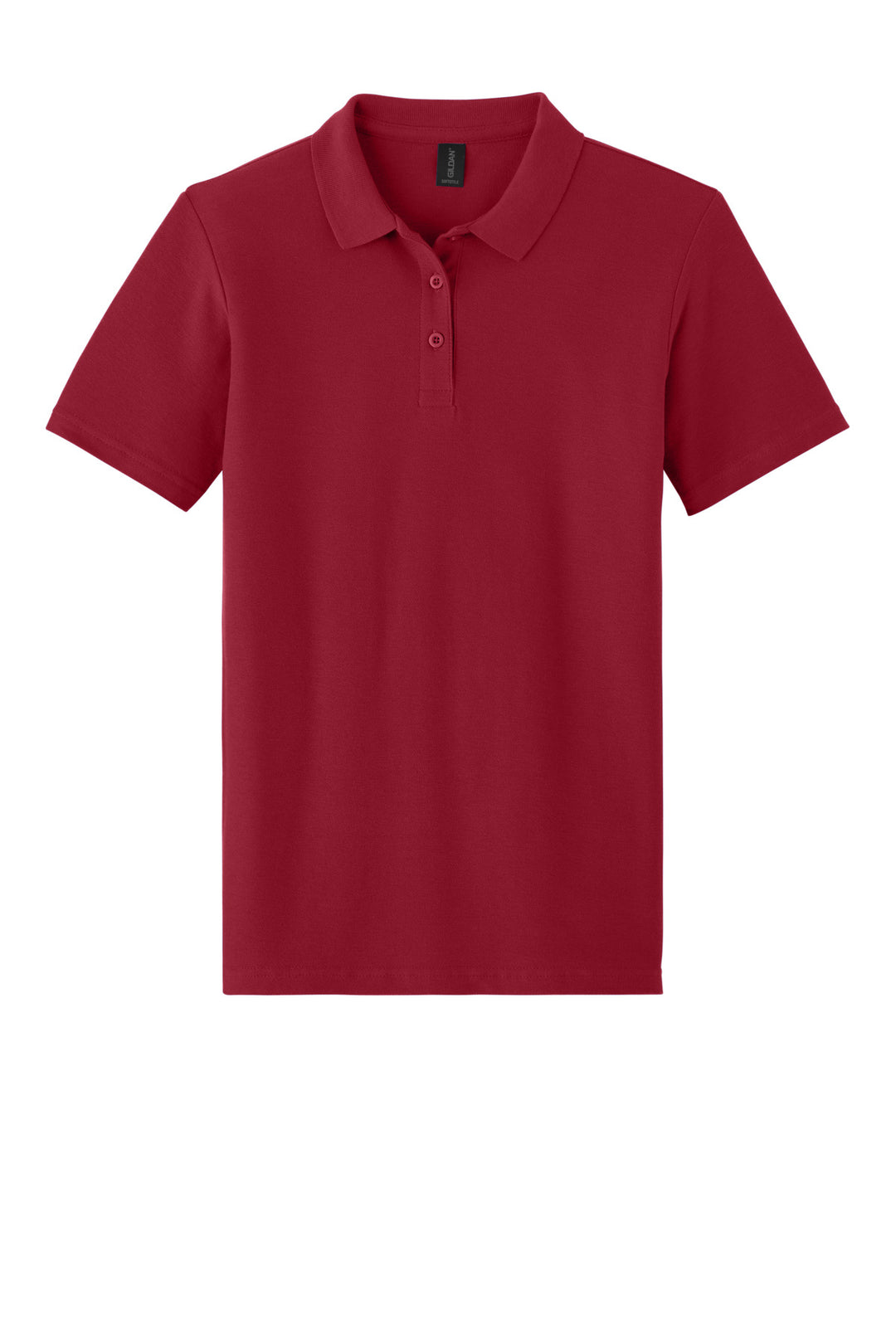 Front View of CherryRed Gildan Softstyle Women's Pique Polo 64800L