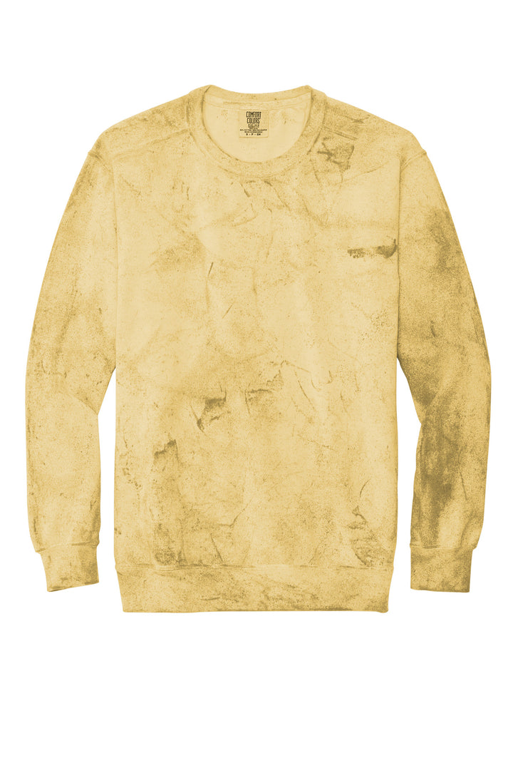 Front View of Citrine Comfort Colors Color Blast Crewneck Sweatshirt 1545