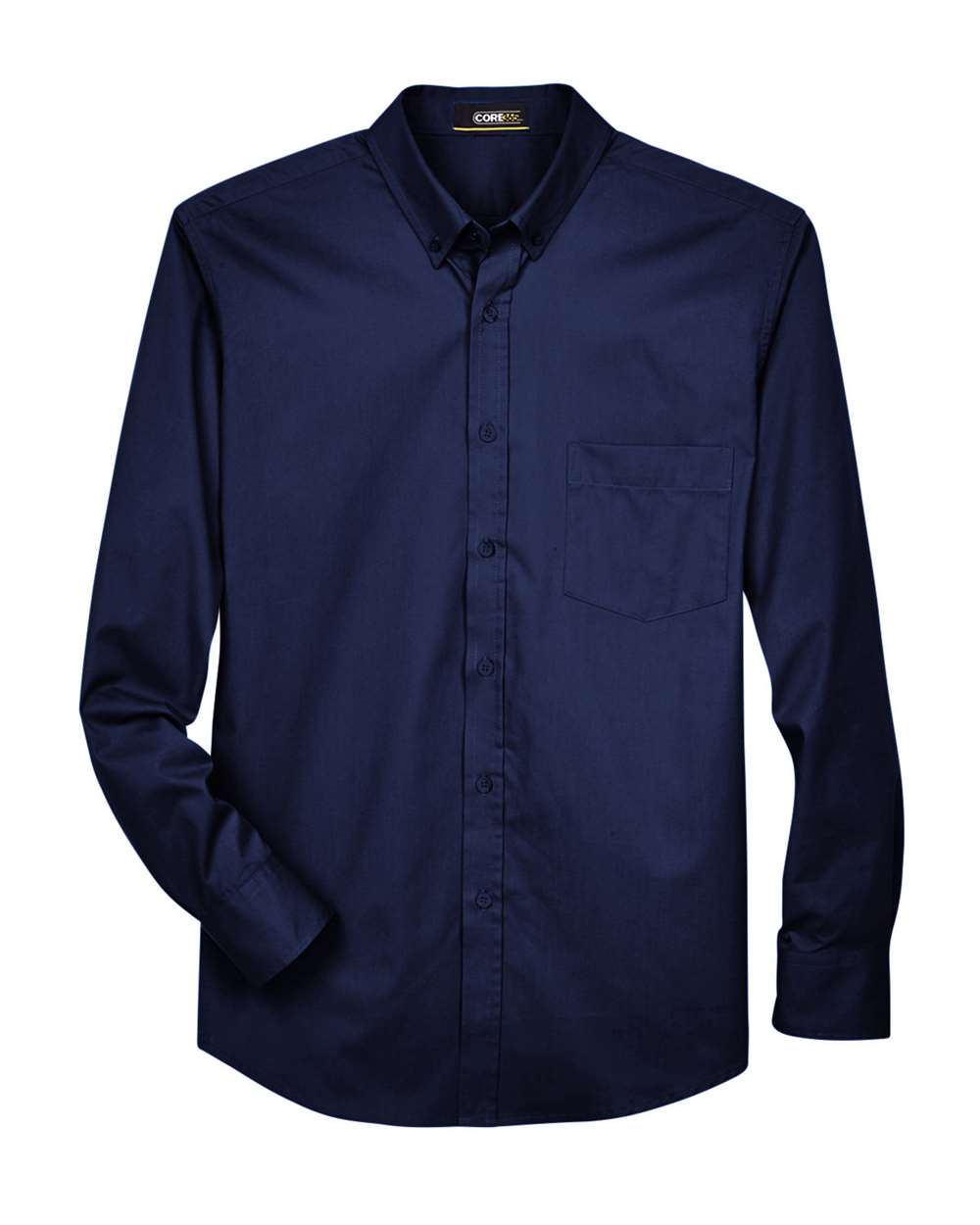 Front View of Classic Navy Men's Operate Twill Dress Shirt - 88193