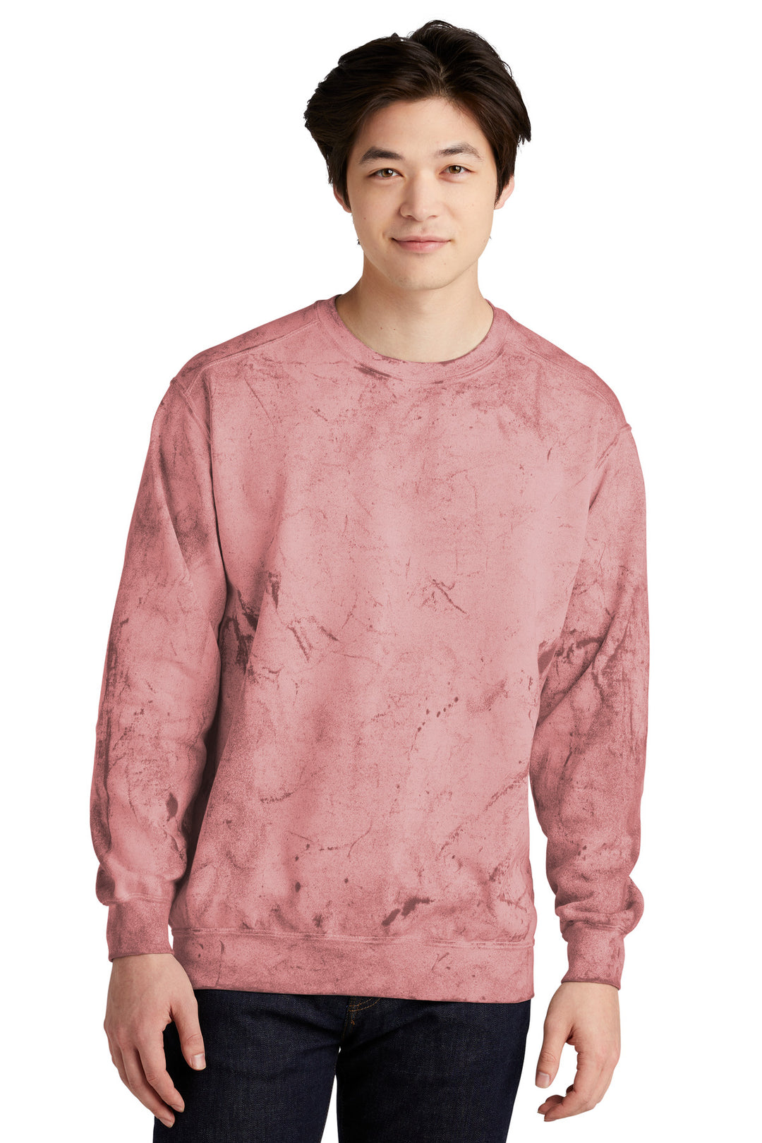 Front View of Clay Comfort Colors Color Blast Crewneck Sweatshirt 1545