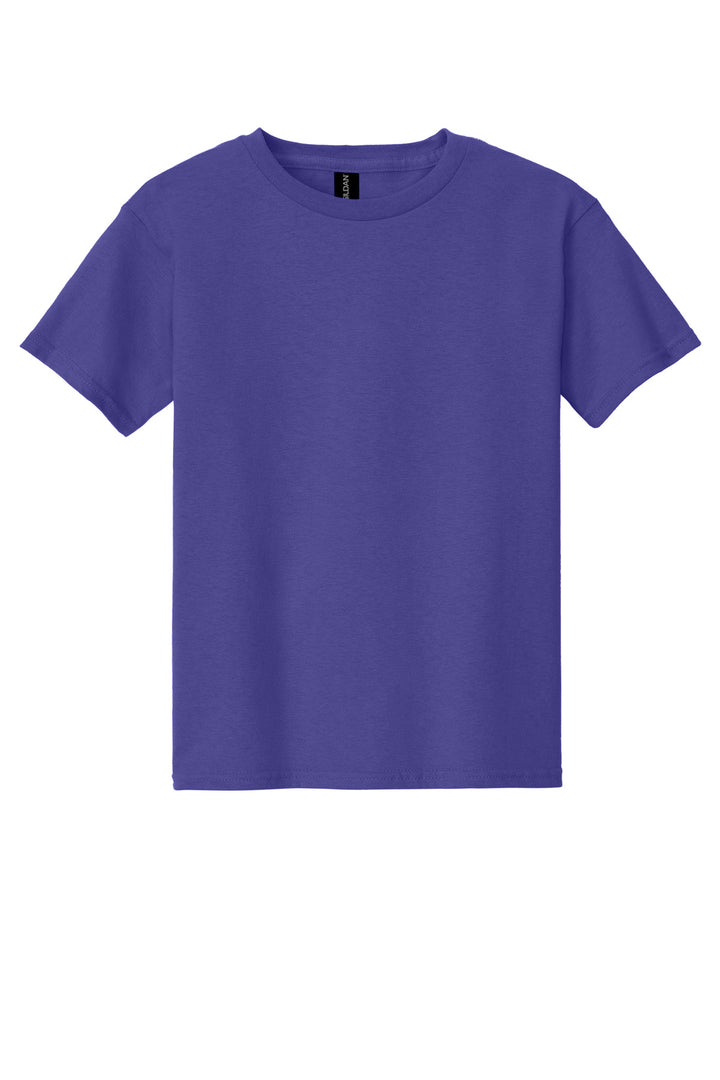 Front View of Cobalt Gildan - Youth Heavy Cotton 100% Cotton T-Shirt. 5000B