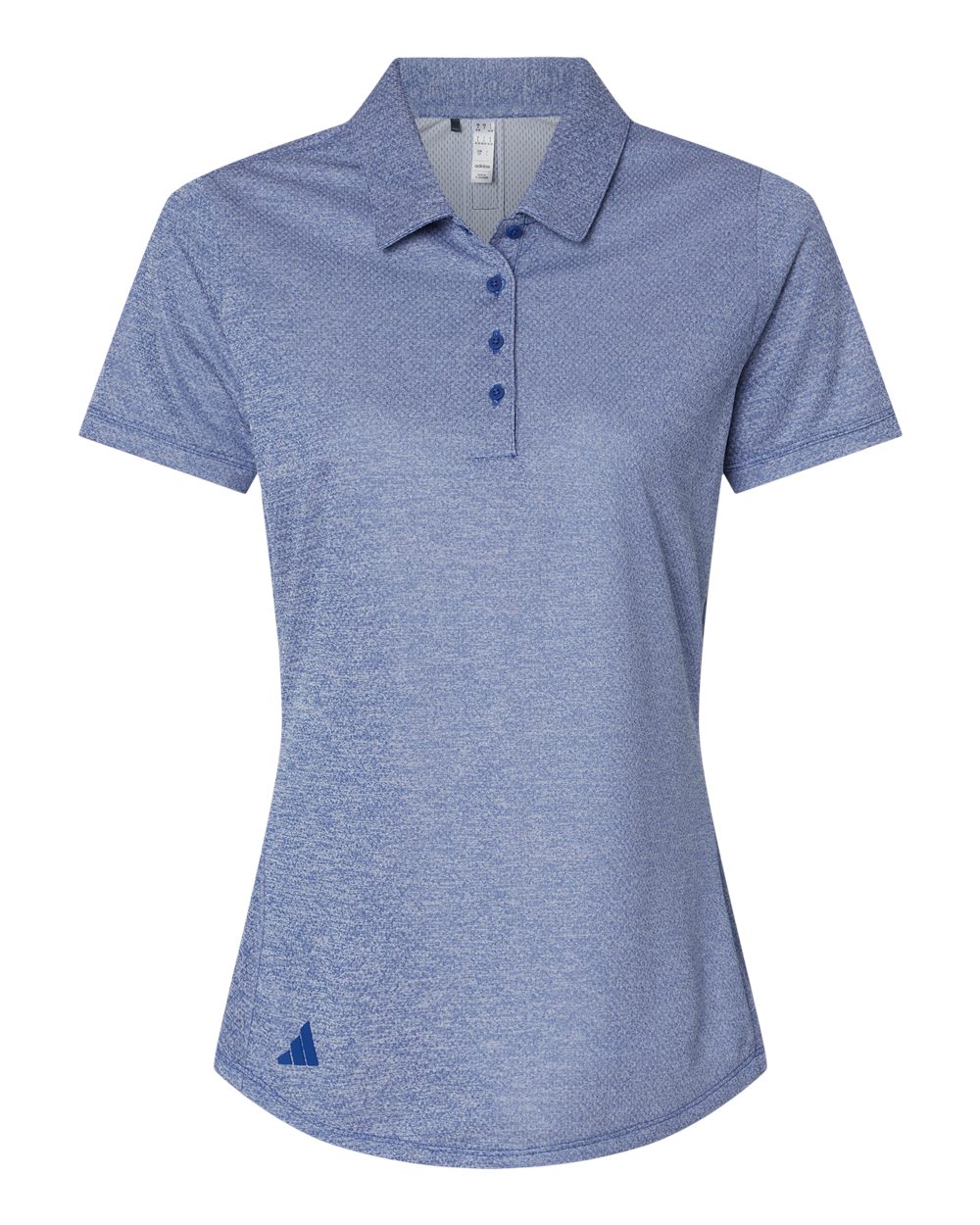 Front View of Collegiate Royal Melange Women's Space Dyed Polo - A592