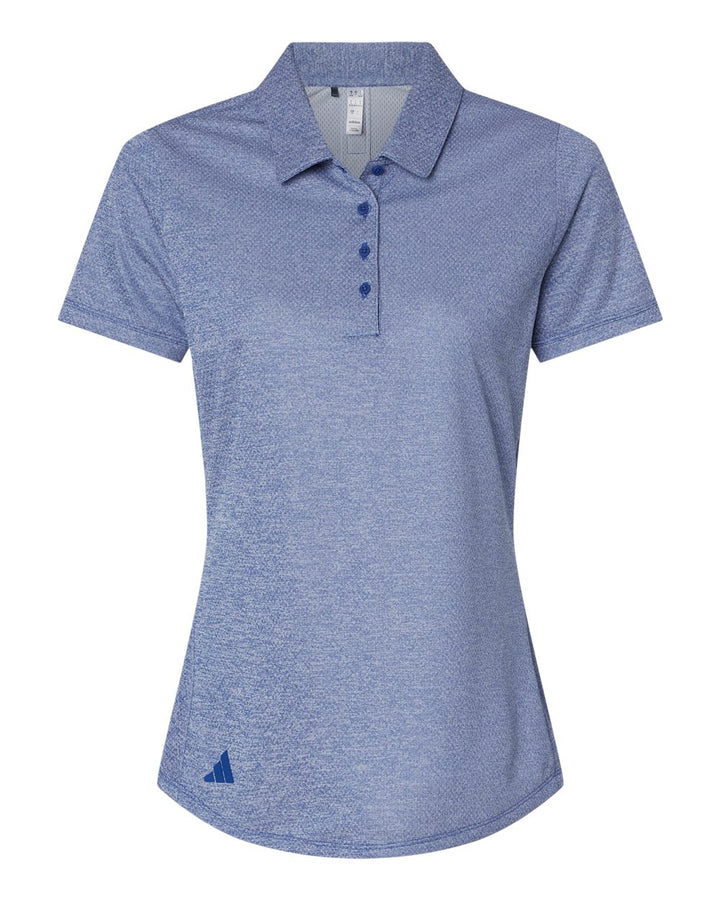Front View of Collegiate Royal Melange Women's Space Dyed Polo - A592