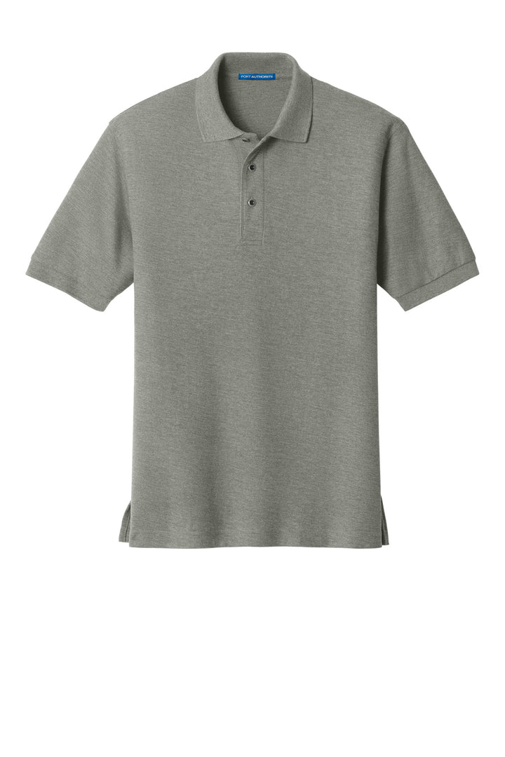 Front View of Cool Grey Port Authority Silk Touch Polo K500