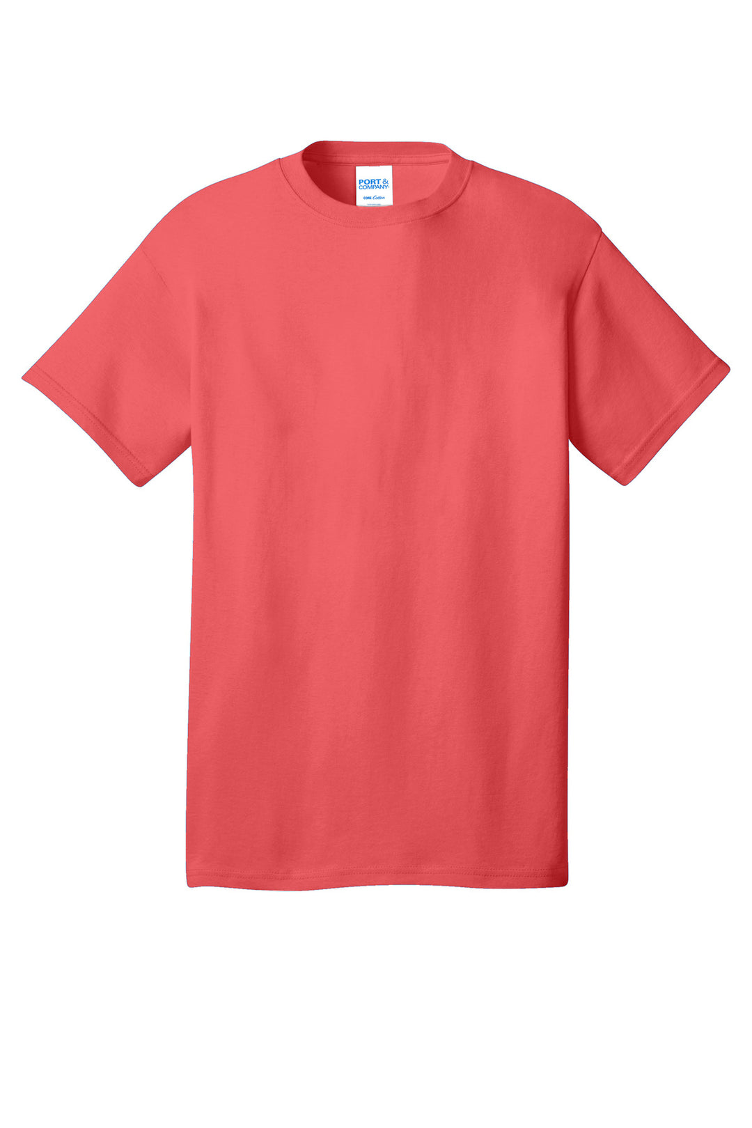Front View of Coral Port & Company - Core Cotton Tee. PC54