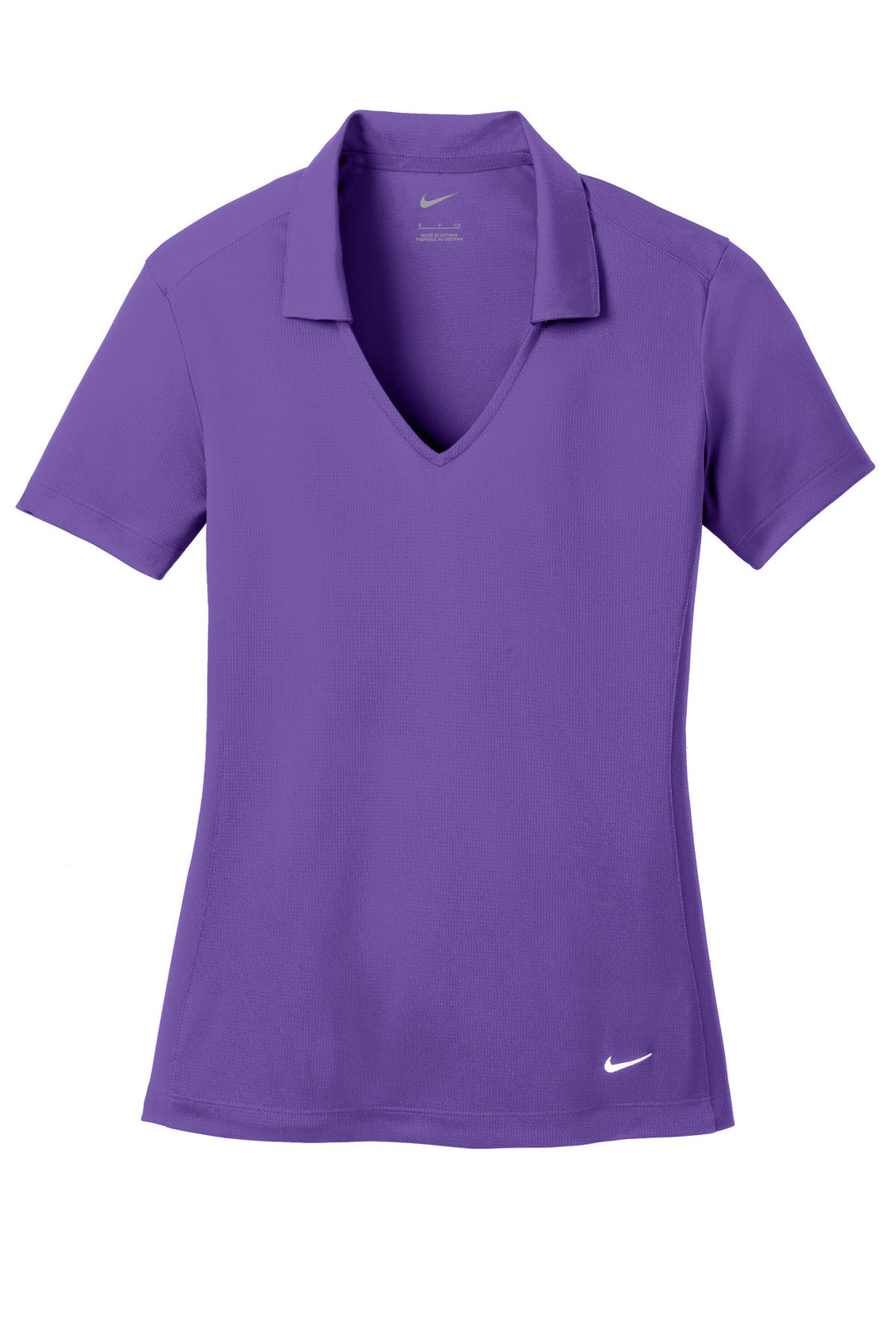 Front View of Court Purple Nike Women's Dri-FIT Vertical Mesh Polo. 637165