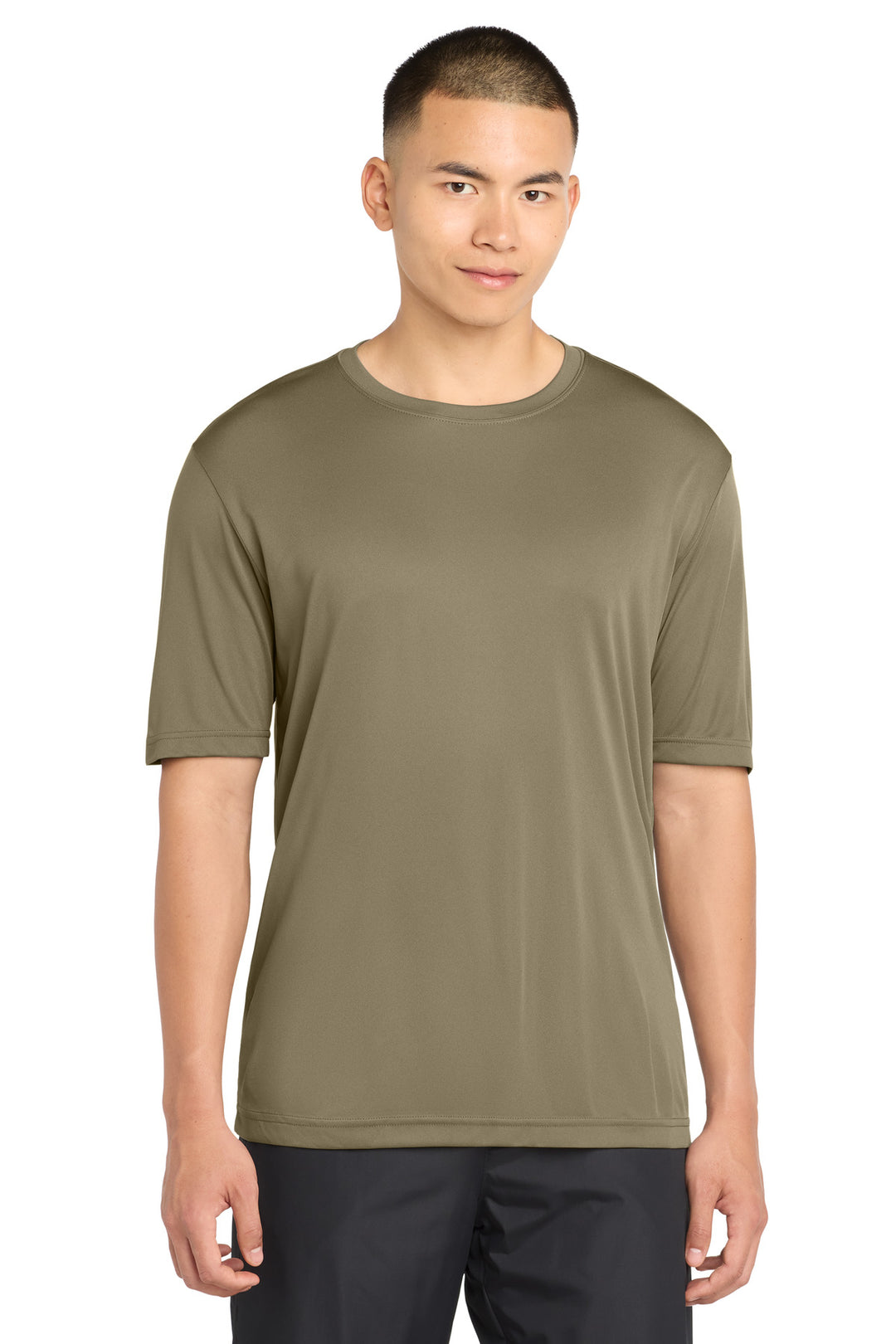 Front View of Coyote Brown Sport-Tek PosiCharge Competitor Tee. ST350