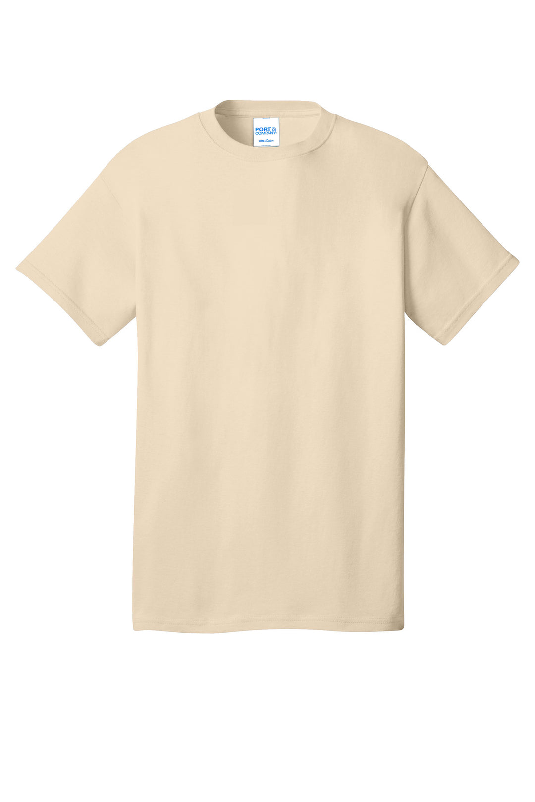 Front View of Creme Port & Company - Core Cotton Tee. PC54