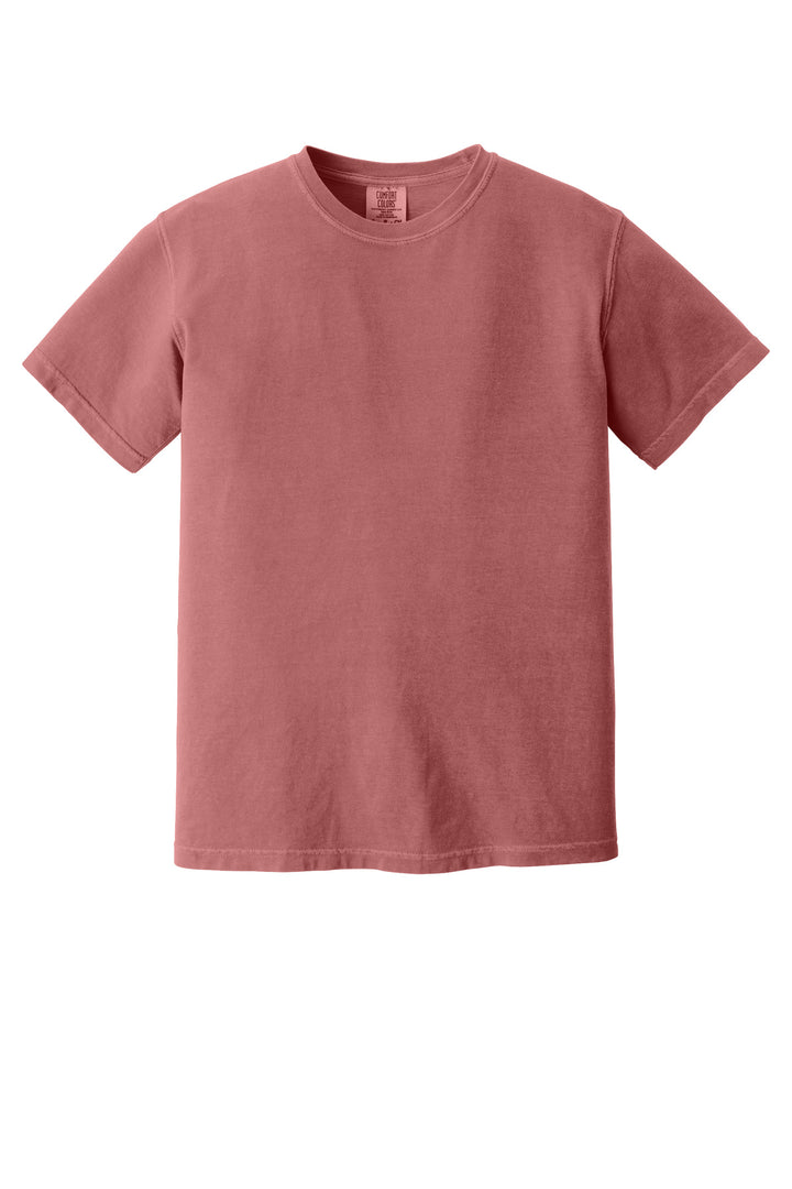 Front View of Crimson COMFORT COLORS Heavyweight Ring Spun Tee. 1717
