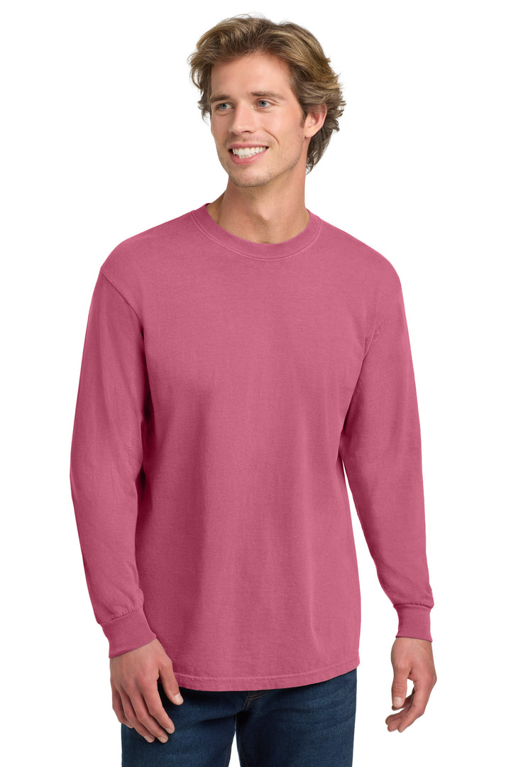 Front View of Crunchbrry COMFORT COLORS Heavyweight Ring Spun Long Sleeve Tee. 6014