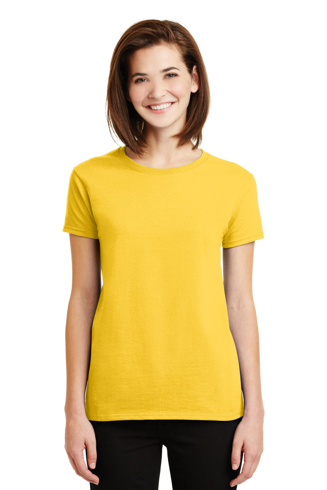 Front View of Daisy Gildan Women's Ultra Cotton 100% US Cotton T-Shirt. 2000L