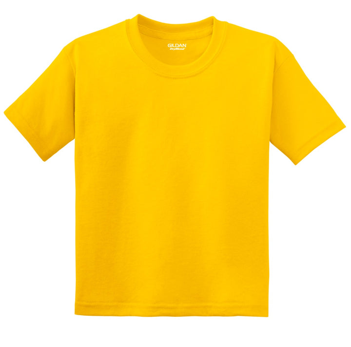 Front View of Daisy Gildan Youth DryBlend 50 Cotton/50 Poly T-Shirt. 8000B