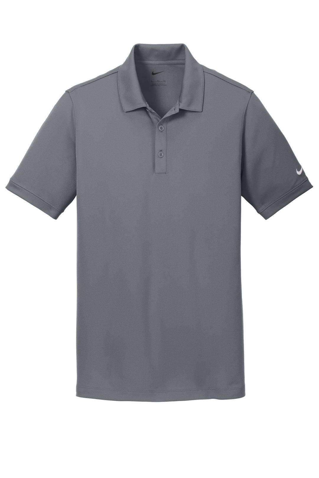 Front View of Dark Grey Nike Dri-FIT Solid Icon Pique Modern Fit Polo. 746099