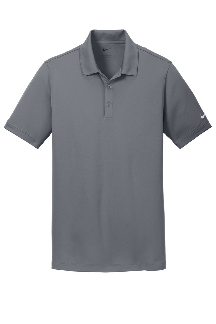 Front View of Dark Grey Nike Dri-FIT Solid Icon Pique Modern Fit Polo. 746099