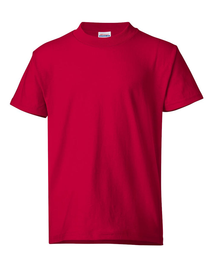 Front View of Deep Red Ecosmart™ Youth T-Shirt - 5370