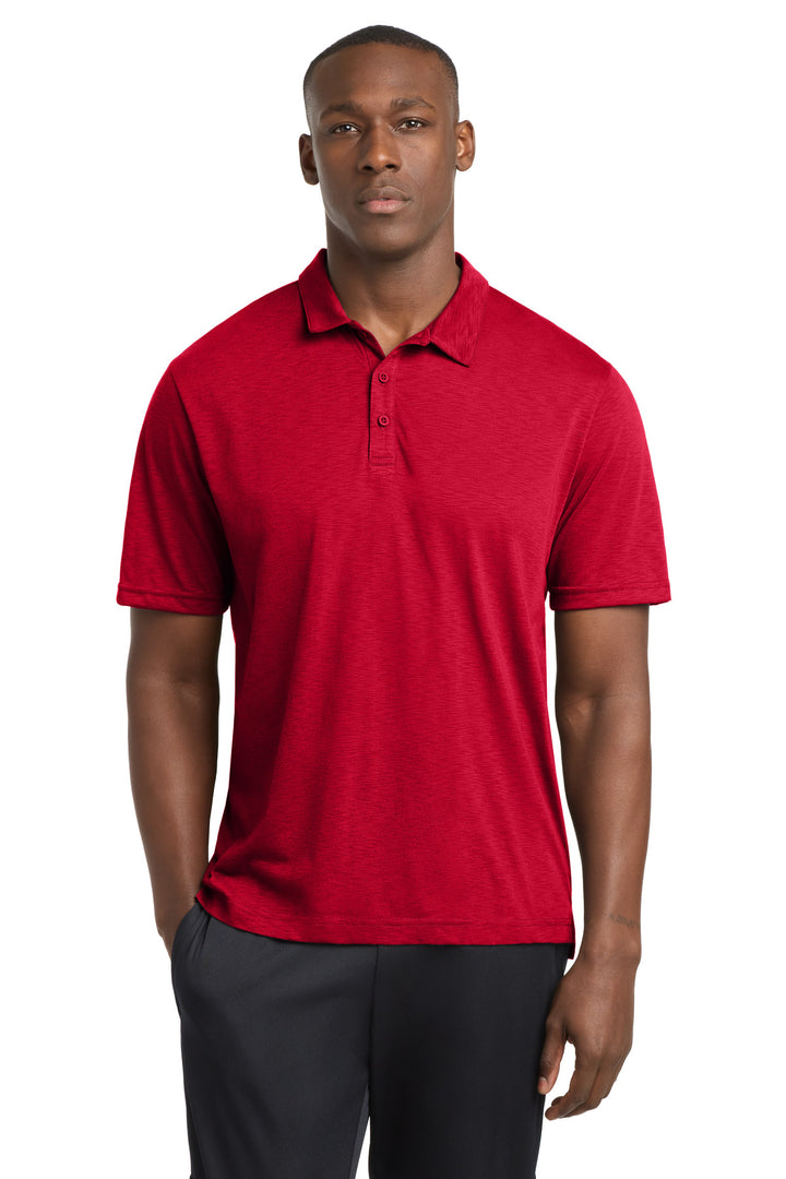 Front View of DeepRed Sport-Tek PosiCharge Strive Polo ST530