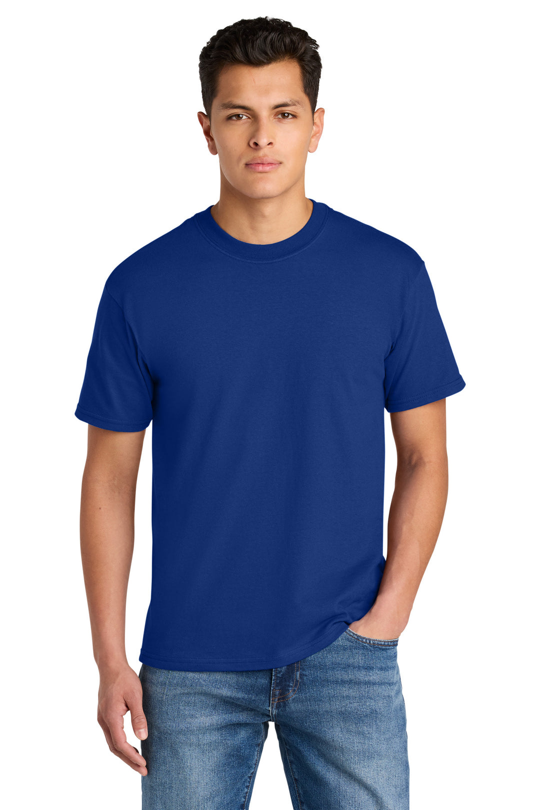 Front View of DeepRoyal Gildan Hammer Maxweight Tee 75000