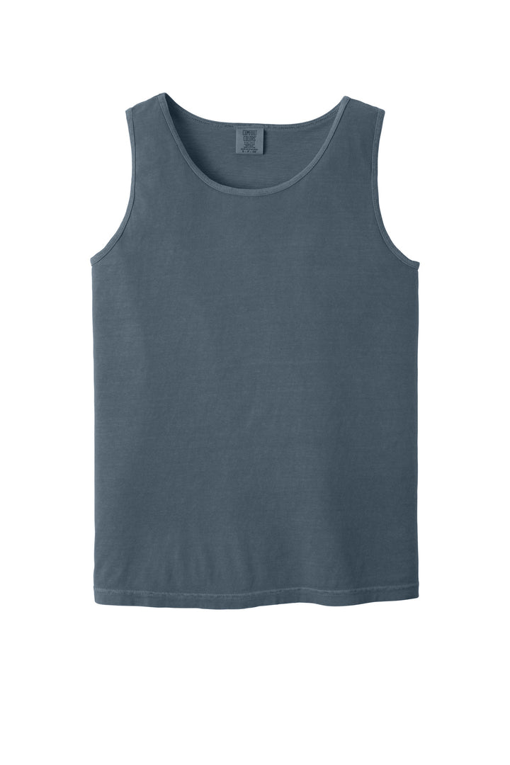 Front View of Denim COMFORT COLORS Heavyweight Ring Spun Tank Top. 9360