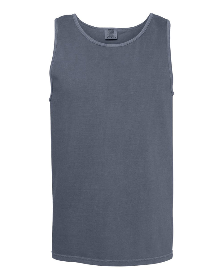 Front View of Denim Garment-Dyed Heavyweight Tank Top - 9360