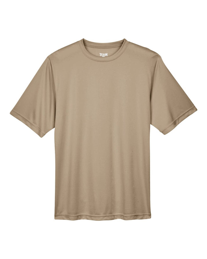 Front View of Desert Khaki Men's Zone Performance T-Shirt - TT11