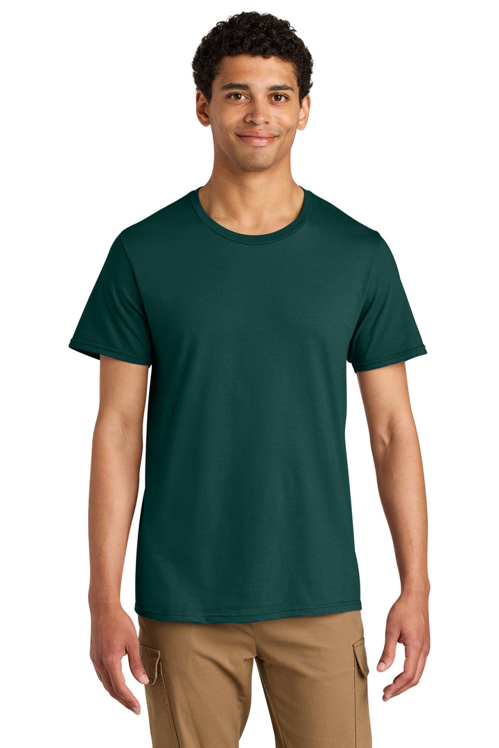Front View of DpEmerald Jerzees Unisex Premium Combed Ring Spun Cotton Tee 570M