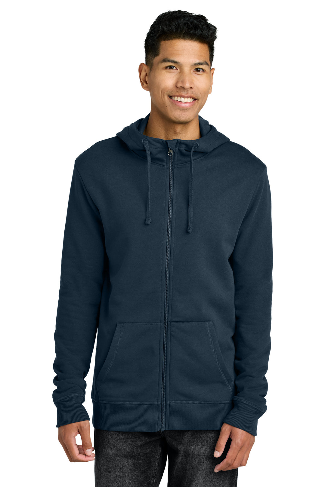 Front View of DressBlue LIMITED EDITION tentree Organic Cotton Fleece Full-Zip Hoodie TTCM4367