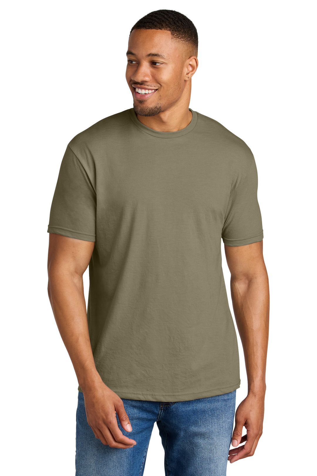 Front View of DuneMist Gildan Softstyle CVC Tee 64000CVC
