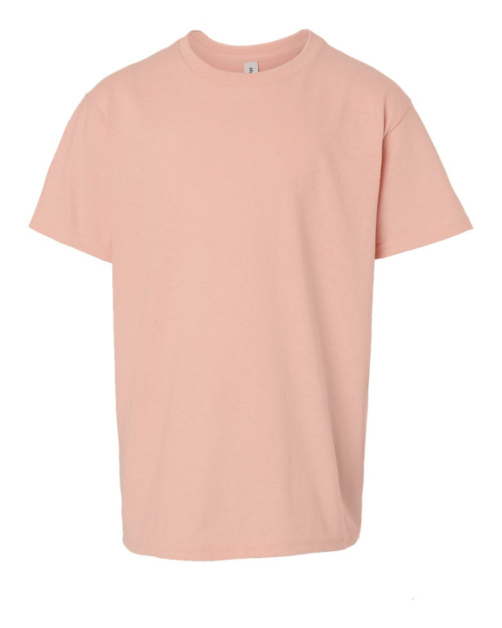 Front View of Dusty Rose Heavy Cotton™ Youth T-Shirt - 5000B