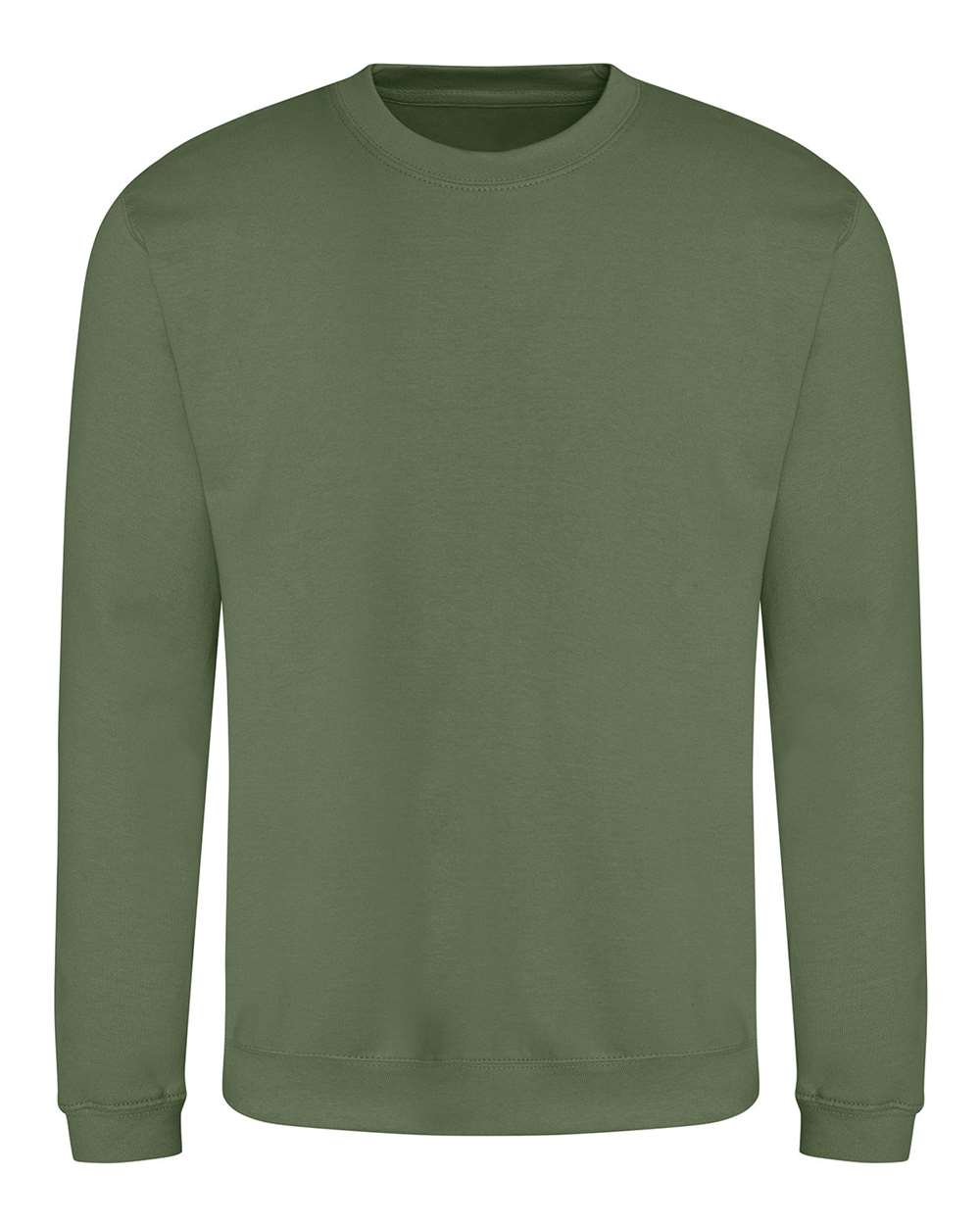 Front View of Earthy Green College Crewneck Sweatshirt - JHA030