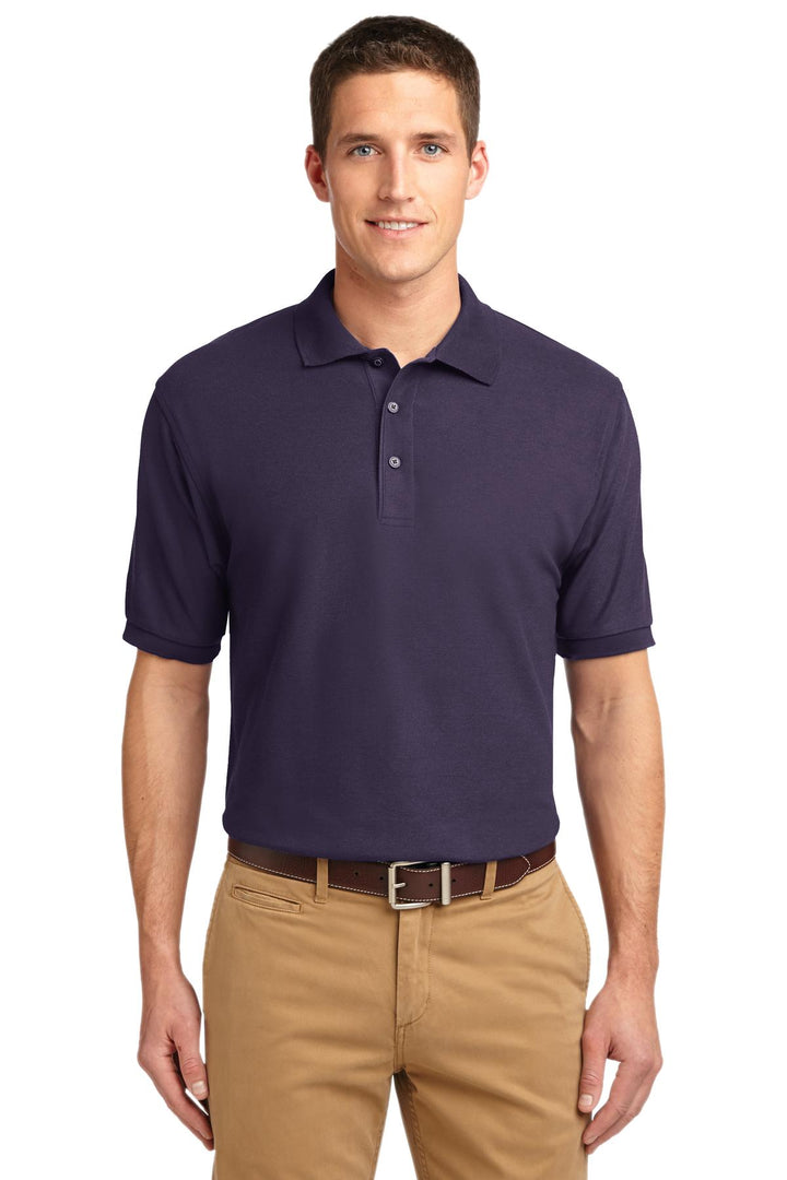 Front View of Eggplant Port Authority Silk Touch Polo K500