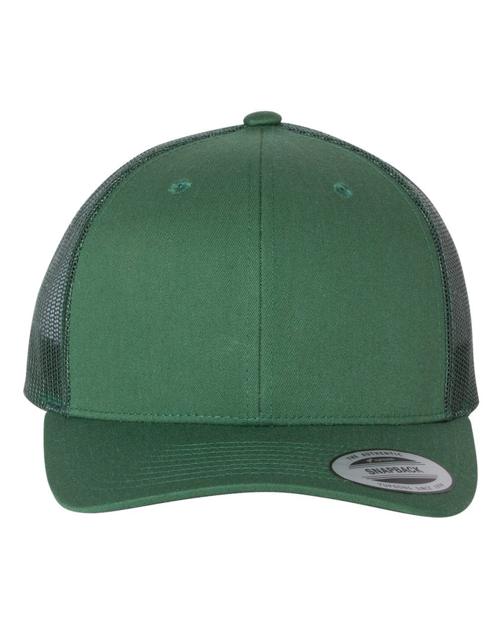 Front View of Evergreen Retro Trucker Cap - 6606