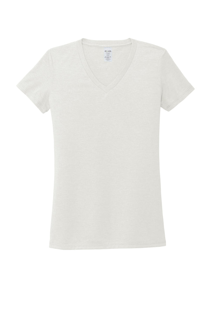 Front View of Fairly White Allmade Women's Tri-Blend V-Neck Tee AL2018