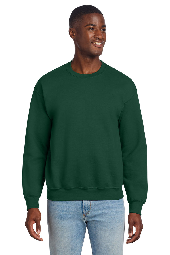 Front View of Forest Gildan - DryBlend Crewneck Sweatshirt. 12000