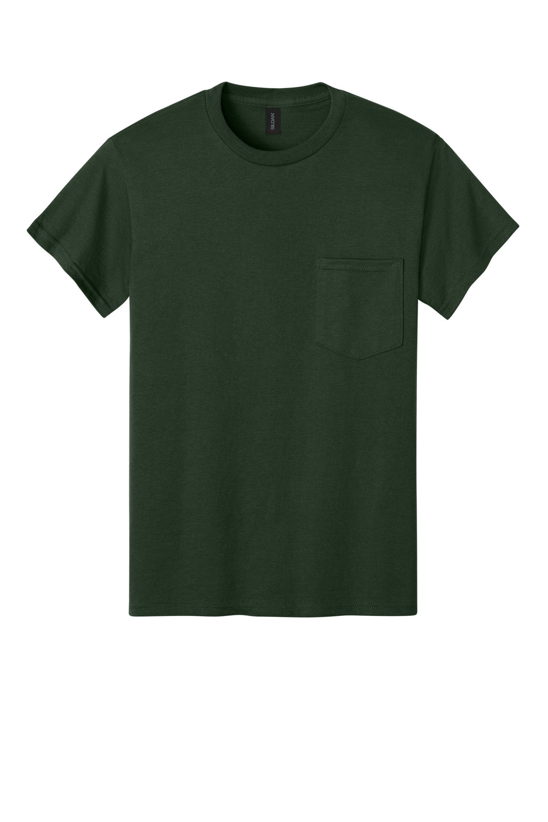 Front View of FOREST Gildan - Ultra Cotton 100% US Cotton T-Shirt with Pocket. 2300