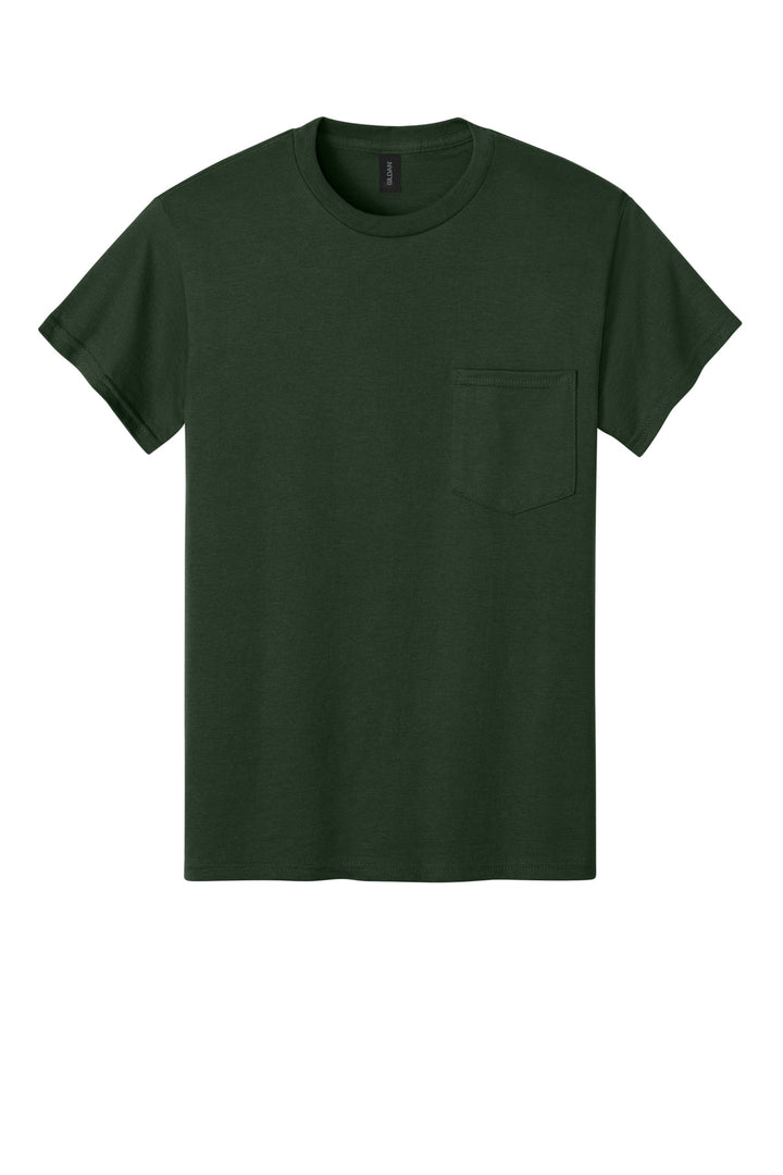 Front View of FOREST Gildan - Ultra Cotton 100% US Cotton T-Shirt with Pocket. 2300