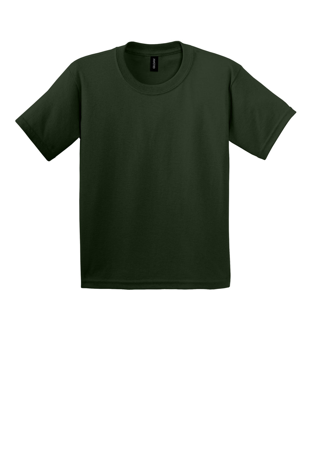 Front View of Forest Gildan - Youth Ultra Cotton 100% US Cotton T-Shirt. 2000B